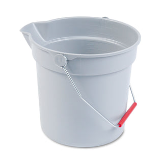10 Quart Plastic Utility Pail, Plastic, Gray, 10.5" dia - 