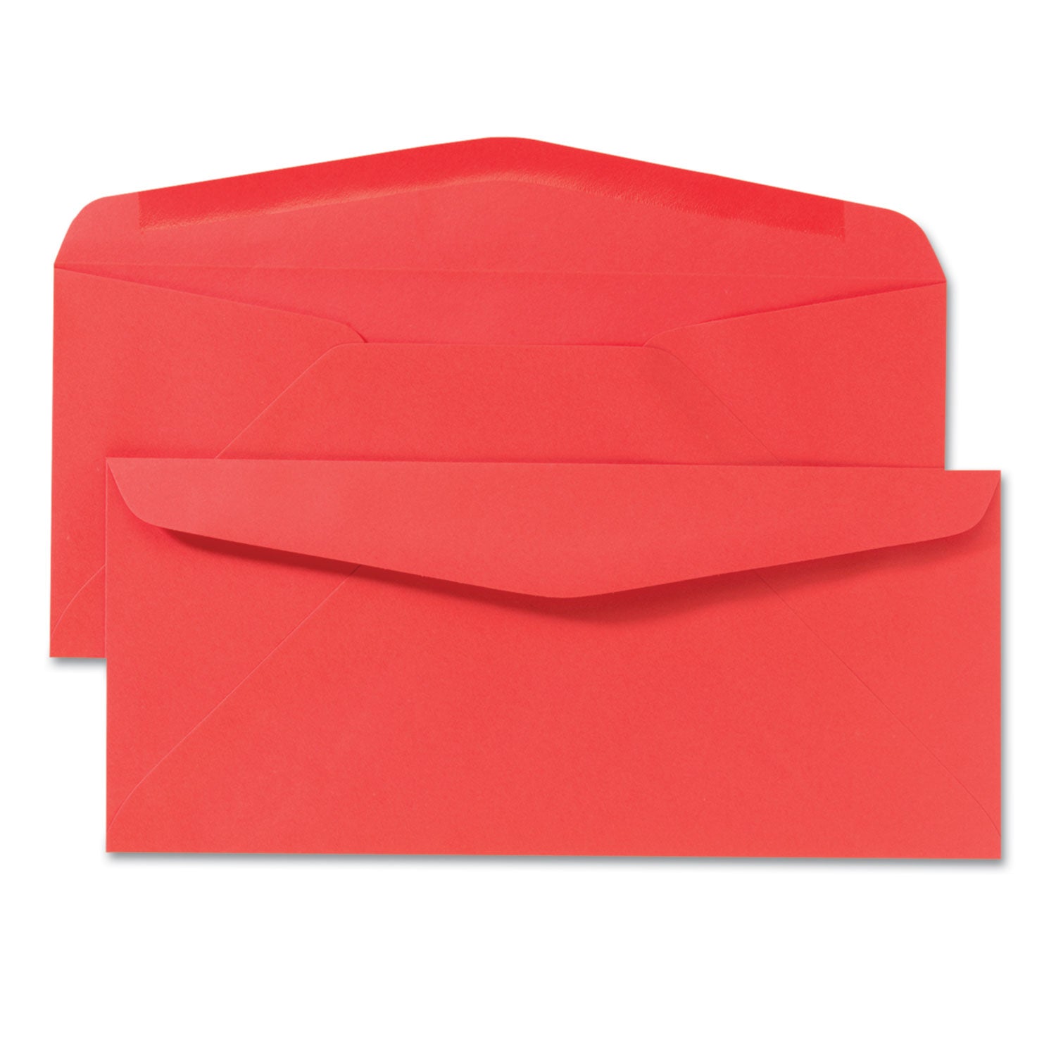 Colored Envelope, #10, Commercial Flap, Gummed Closure, 4.13 x 9.5, Red, 25/Pack - 