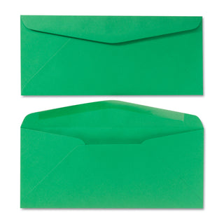Colored Envelope, #10, Commercial Flap, Gummed Closure, 4.13 x 9.5, Green, 25/Pack - 