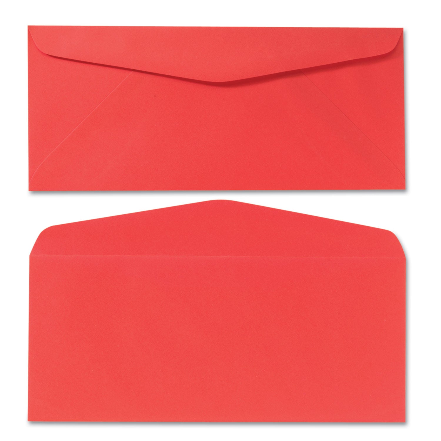 Colored Envelope, #10, Commercial Flap, Gummed Closure, 4.13 x 9.5, Red, 25/Pack - 