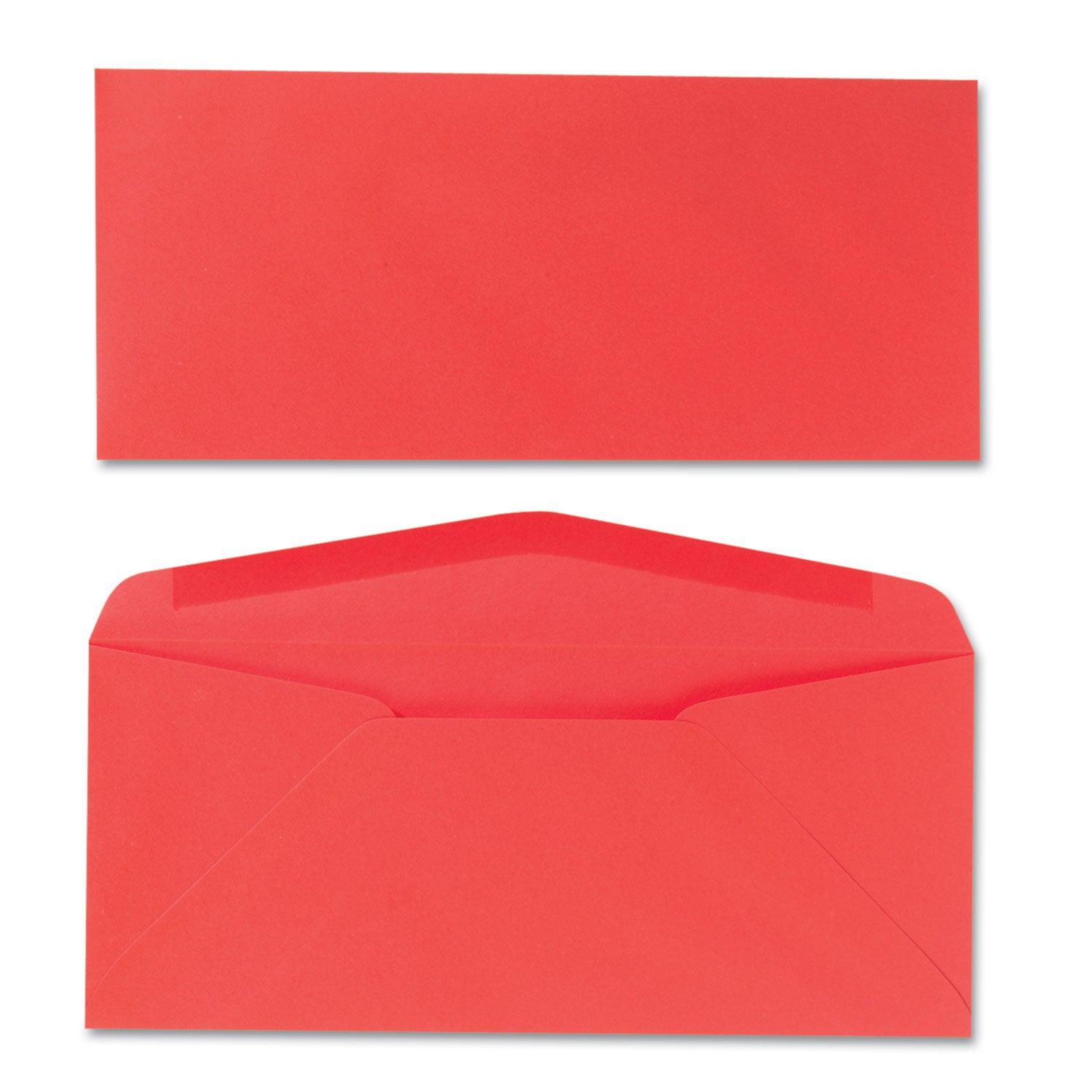 Colored Envelope, #10, Commercial Flap, Gummed Closure, 4.13 x 9.5, Red, 25/Pack - 