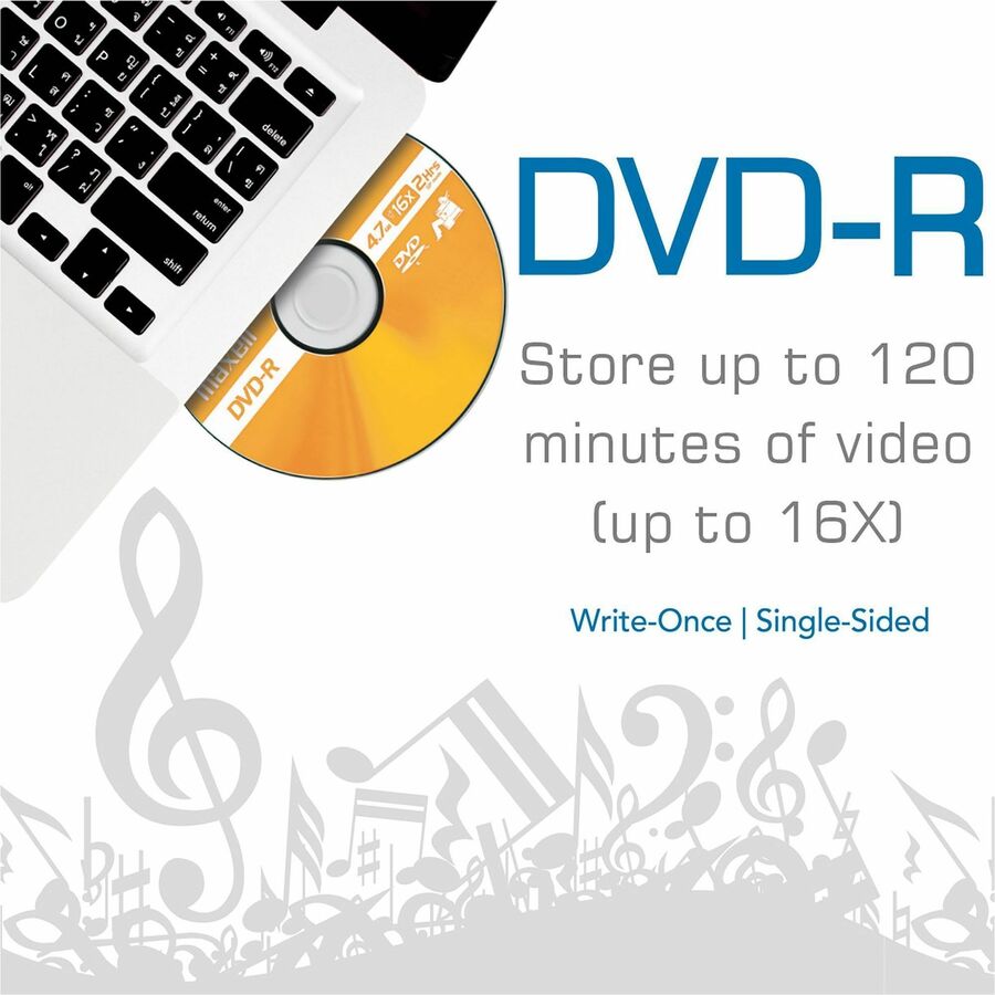 DVD-R Recordable Disc, 4.7 GB, 16x, Spindle, Gold, 100/Pack