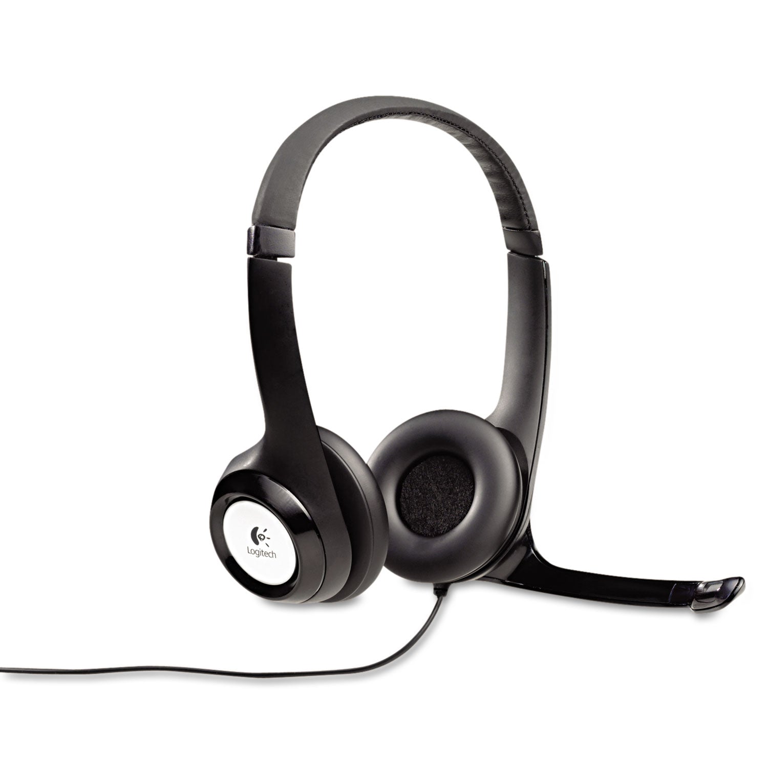 H390 Binaural Over The Head USB Headset with Noise-Canceling Microphone, Black - 