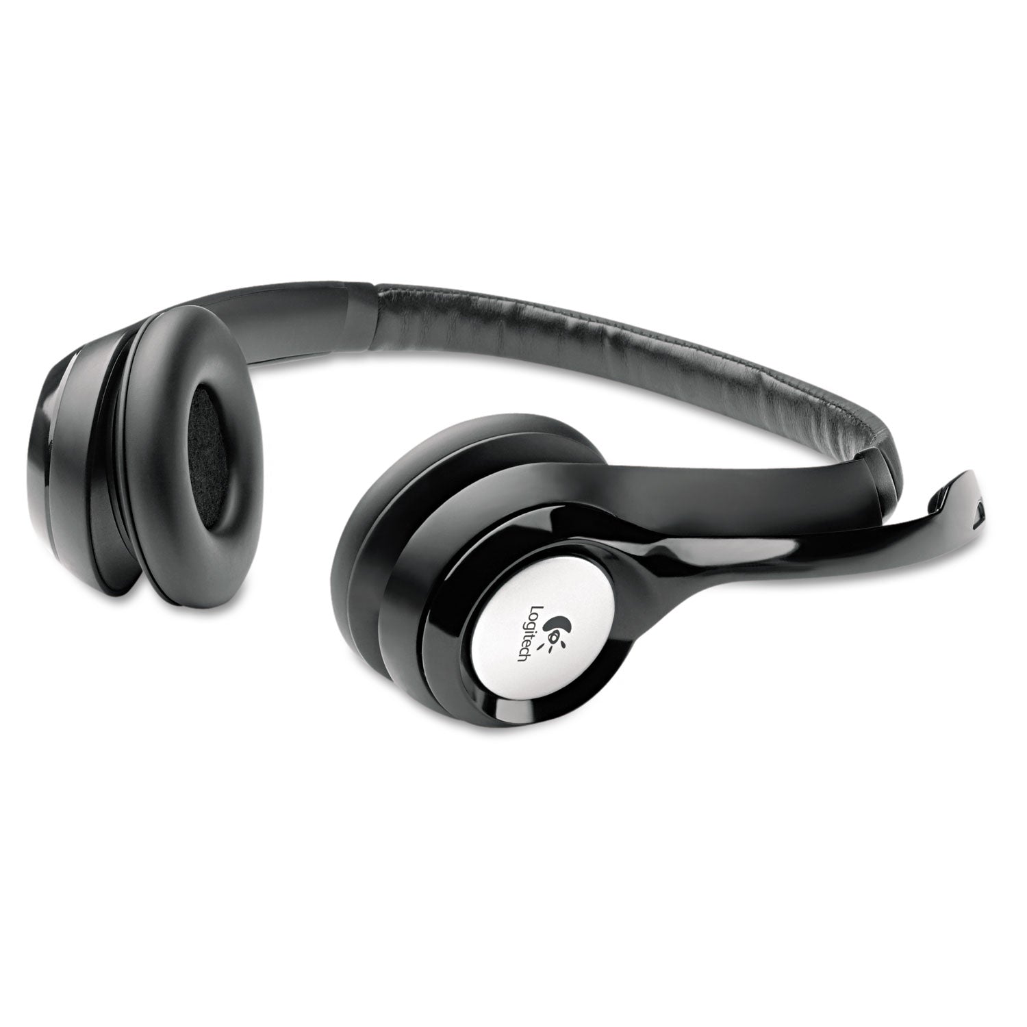 H390 Binaural Over The Head USB Headset with Noise-Canceling Microphone, Black - 