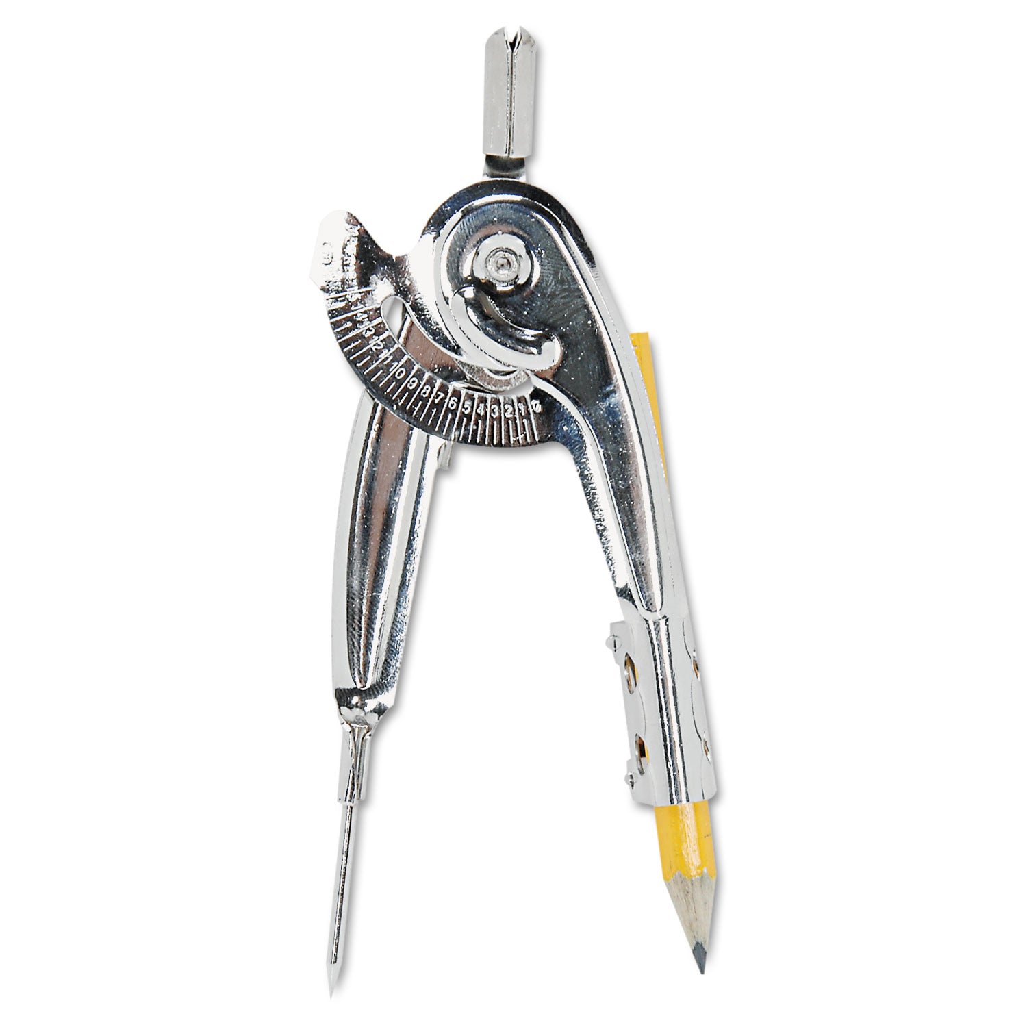 Ball Bearing Compass with Traditional Pointed Tip, 12" Maximum Diameter, Metal, Dozen - 