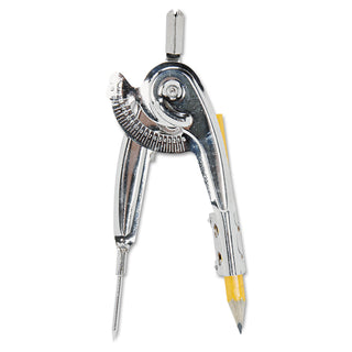 Ball Bearing Compass with Traditional Pointed Tip, 12" Maximum Diameter, Metal, Dozen - 