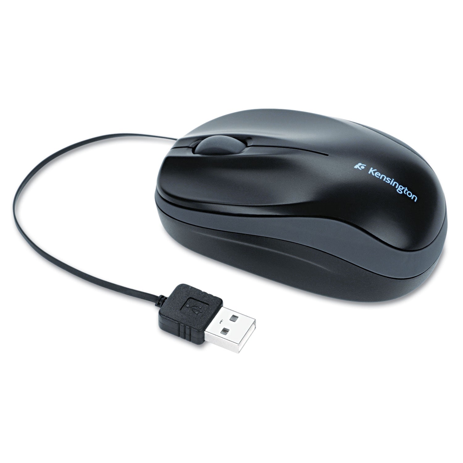 Pro Fit Optical Mouse with Retractable Cord, USB 2.0, Left/Right Hand Use, Black - 