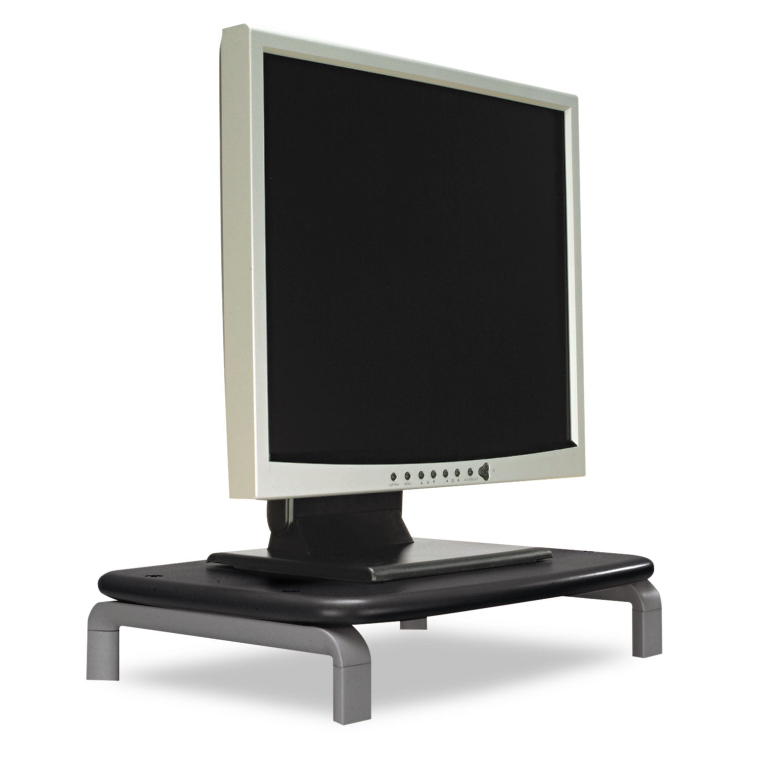 Monitor Stand with SmartFit, For 21" Monitors, 11.5" x 9" x 3", Black/Gray, Supports 80 lbs - 