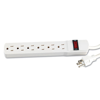 Power Strip, 6 Outlets, 15 ft Cord, Ivory