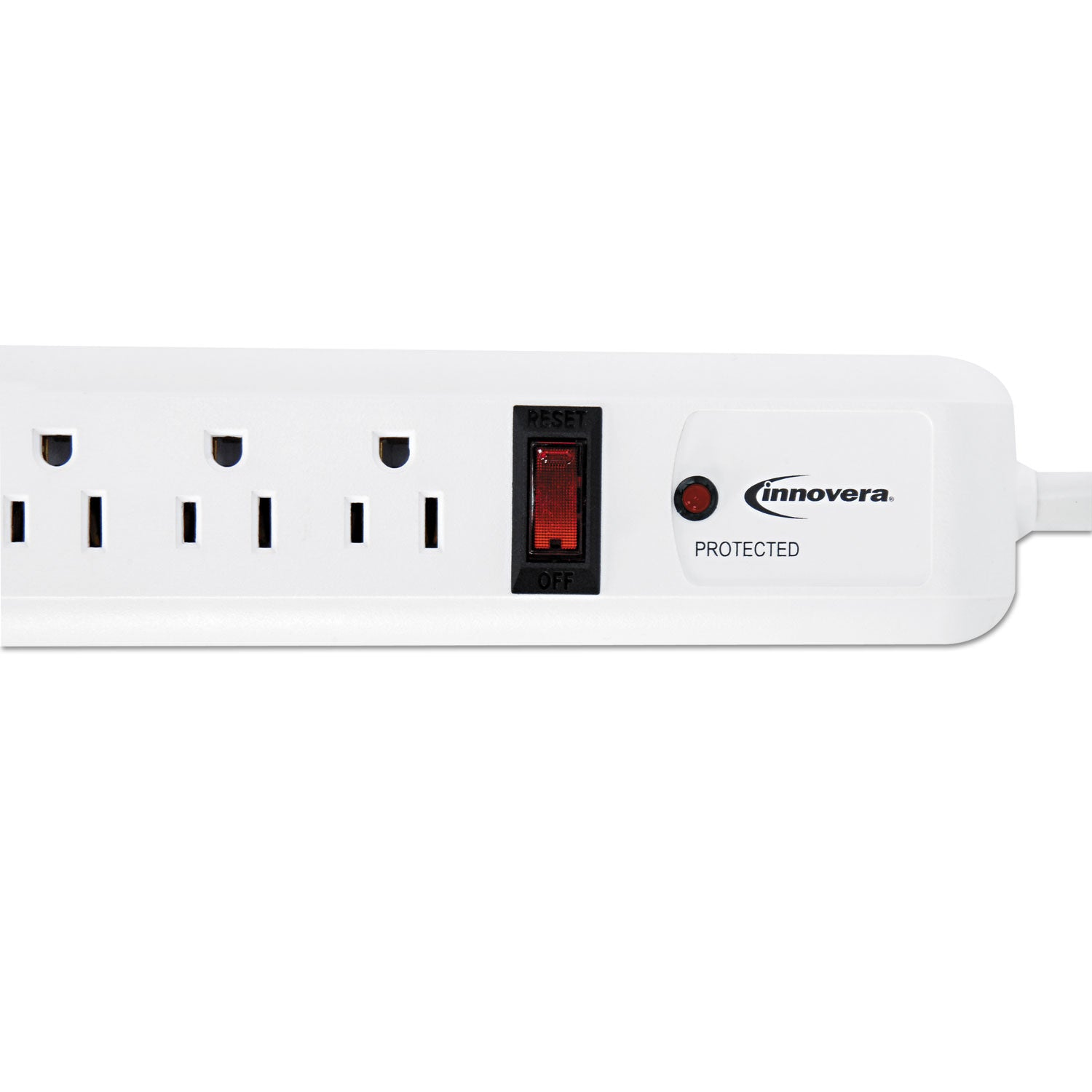 Surge Protector, 6 AC Outlets, 4 ft Cord, 540 J, White - 