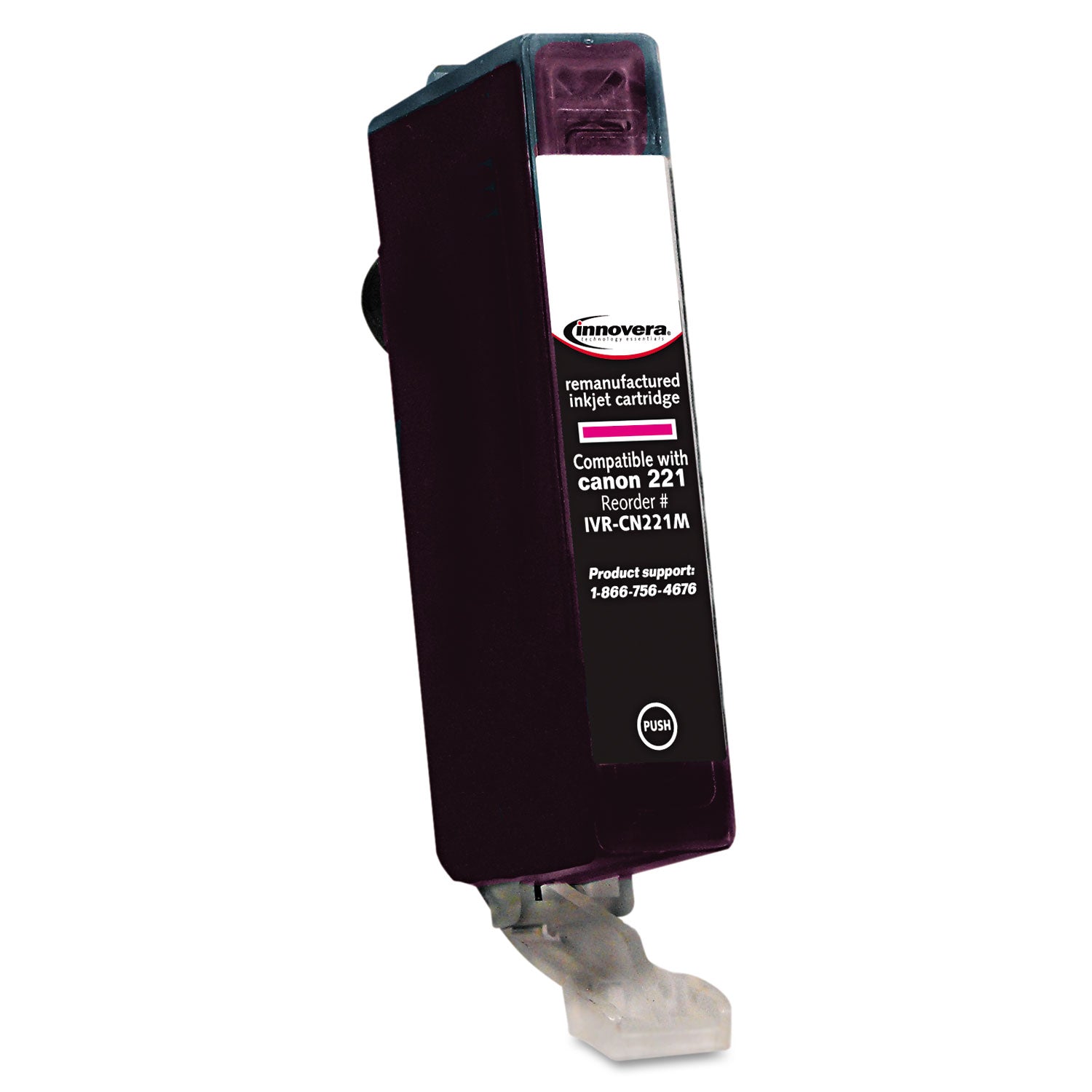 Remanufactured Magenta Ink, Replacement for CLI-221M (2948B001), 530 Page-Yield - 