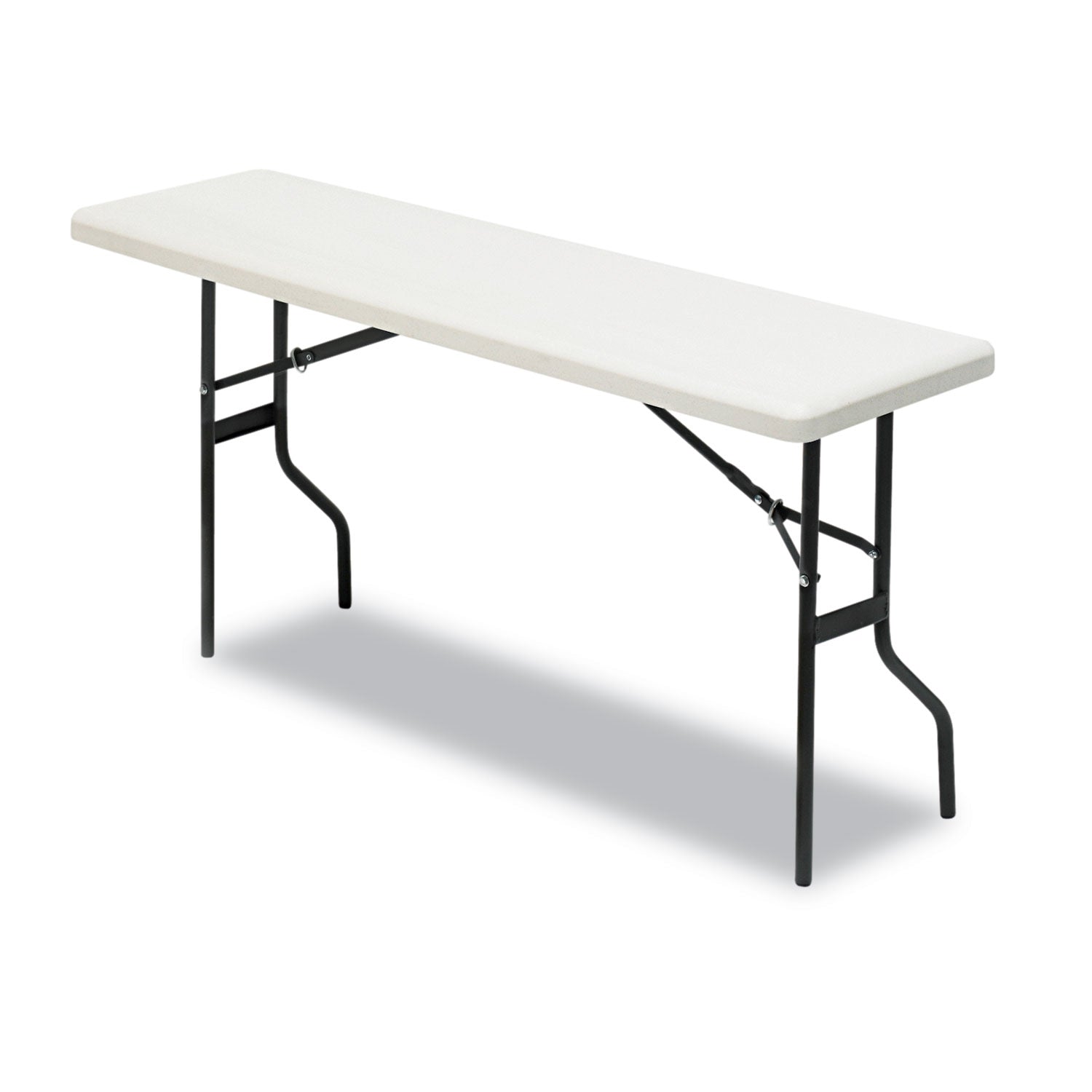 IndestrucTable Classic Folding Table, Rectangular, 60" x 18" x 29", Platinum - 