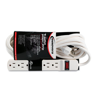Power Strip, 6 Outlets, 15 ft Cord, Ivory