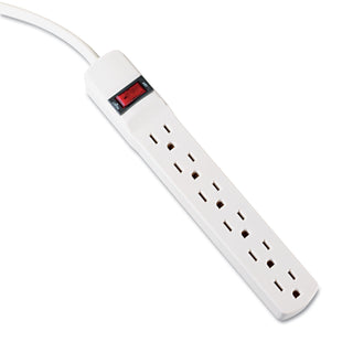 Power Strip, 6 Outlets, 6 ft Cord, Ivory - 
