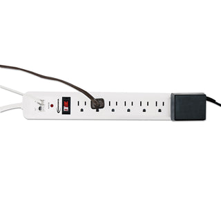 Surge Protector, 7 AC Outlets, 4 ft Cord, 1,080 J, White - 