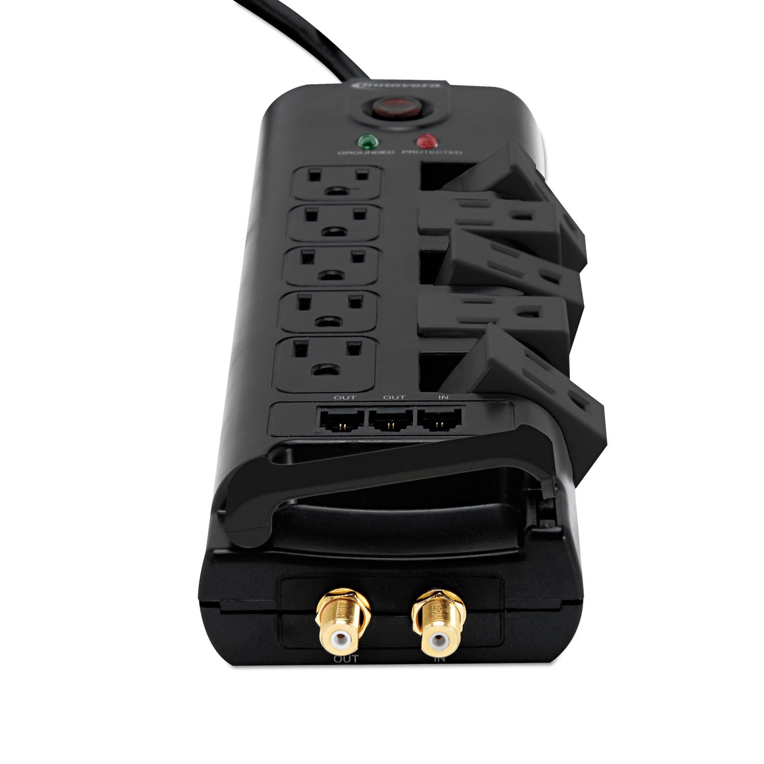 Surge Protector, 10 AC Outlets, 6 ft Cord, 2,880 J, Black - 