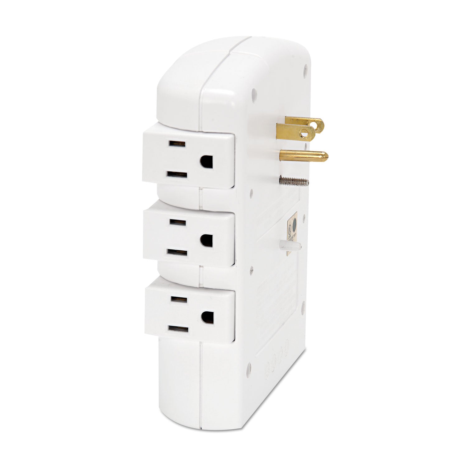 Wall Mount Surge Protector, 6 AC Outlets, 2,160 J, White - 