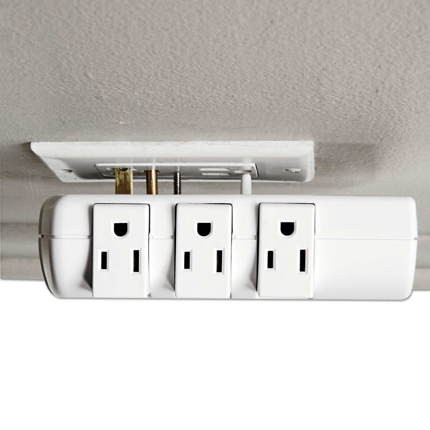 Wall Mount Surge Protector, 6 AC Outlets, 2,160 J, White - 