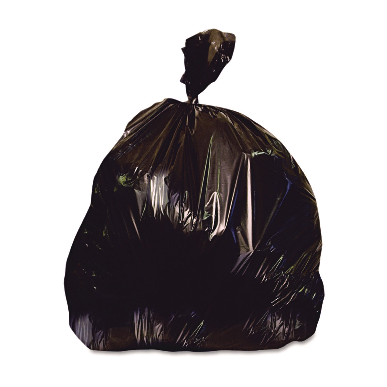 High-Density Waste Can Liners, 45 gal, 16 mic, 40" x 48", Black, 250/Carton