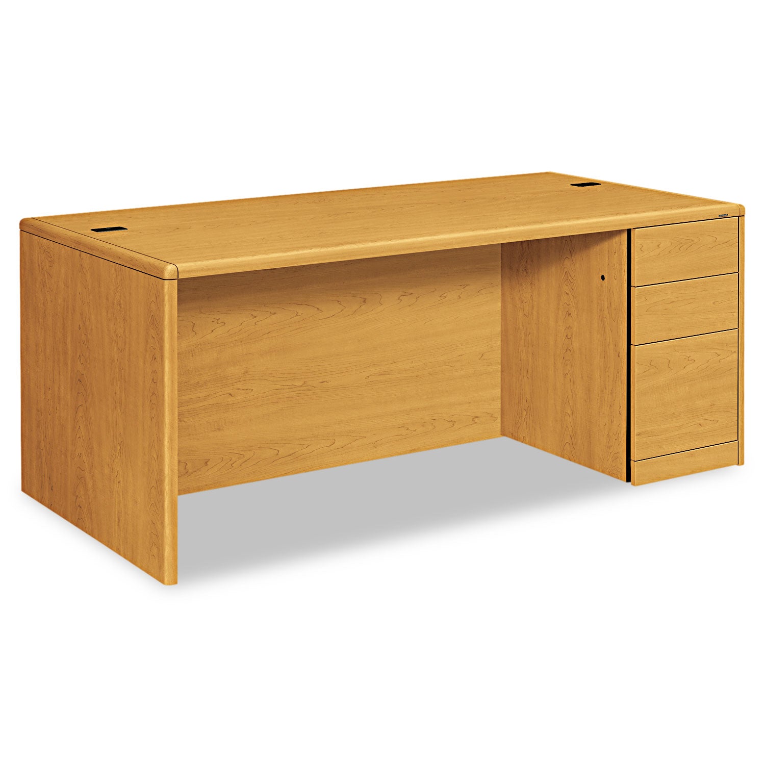 10700 Series Single Pedestal Desk with Full-Height Pedestal on Right, 72" x 36" x 29.5", Harvest - 