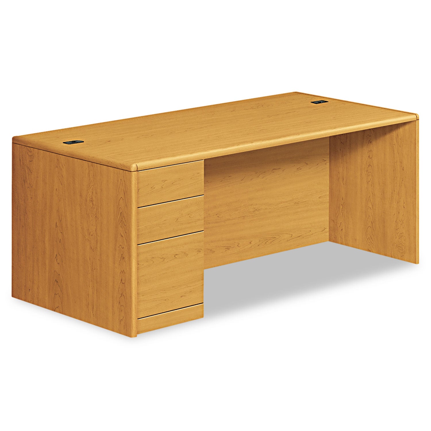 10700 Series Single Pedestal Desk with Full-Height Pedestal on Left, 72" x 36" x 29.5", Harvest - 