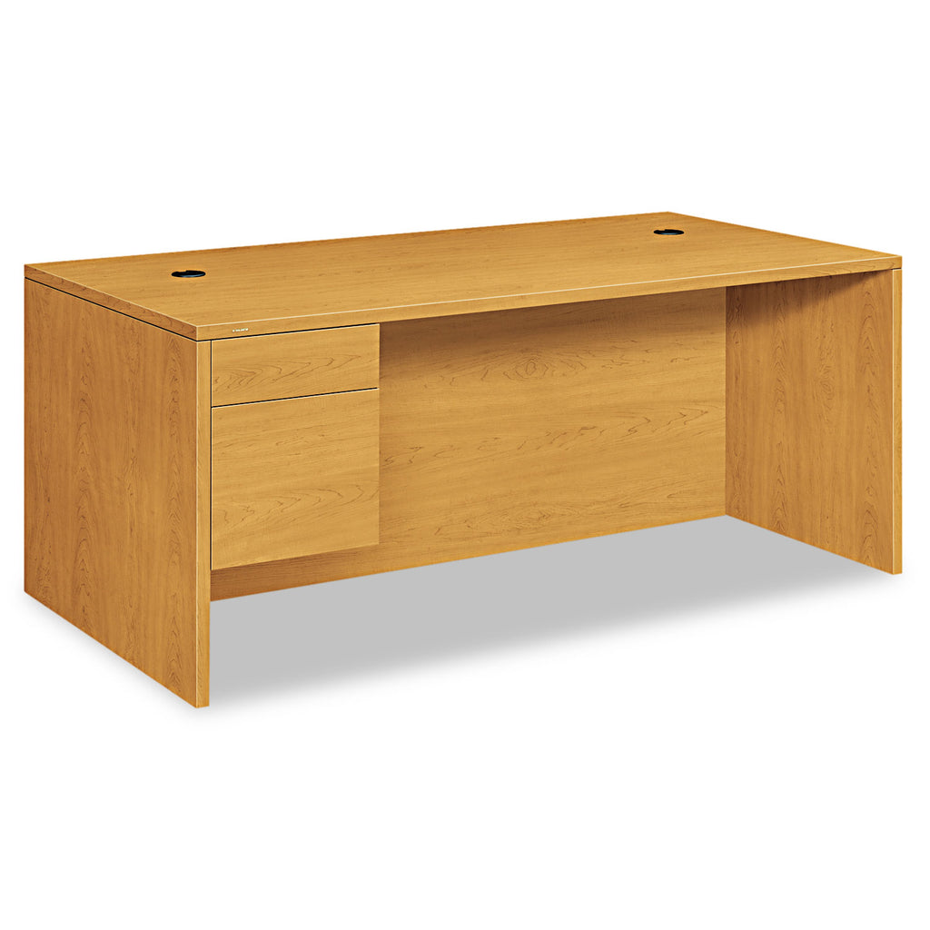 10500 Series "L" Workstation Single Pedestal Desk with 3/4 Height Pedestal, 72" x 36" x 29.5", Harvest