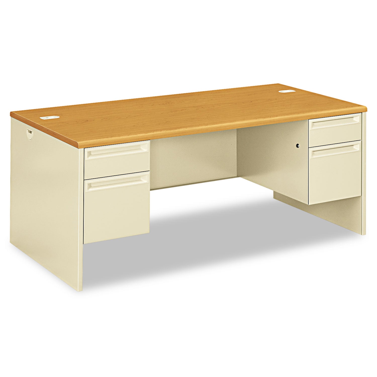 38000 Series Double Pedestal Desk, 72" x 36" x 29.5", Harvest/Putty - 