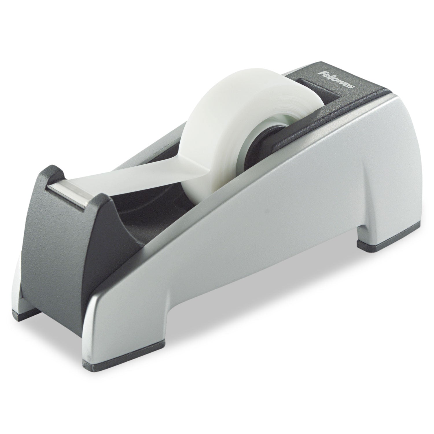 Office Suites Desktop Tape Dispenser, Heavy Base, 1" Core, Plastic, Black/Silver - 