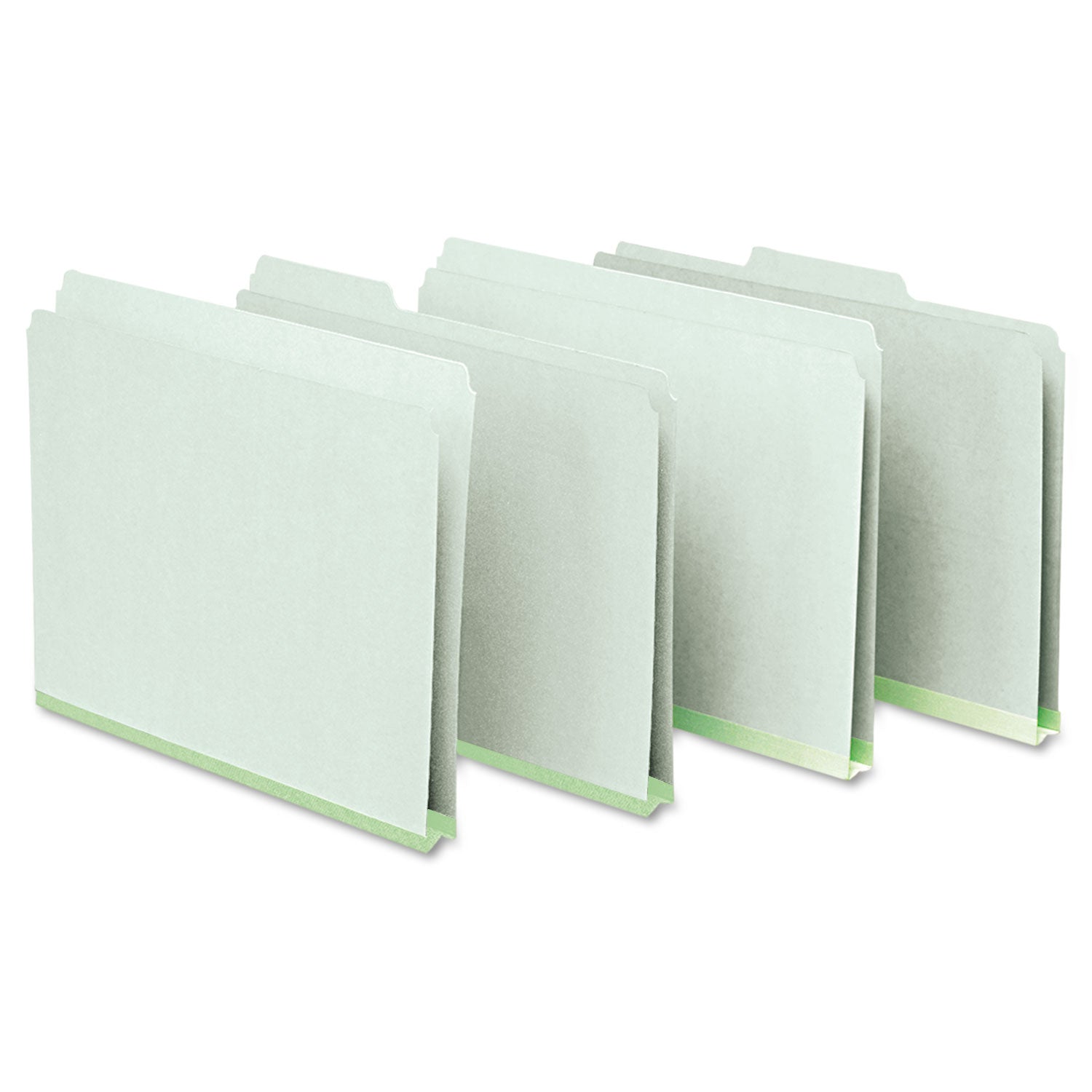 Pressboard Expanding File Folders, 1/3-Cut Tabs: Assorted, Letter Size, 1" Expansion, Green, 25/Box - 
