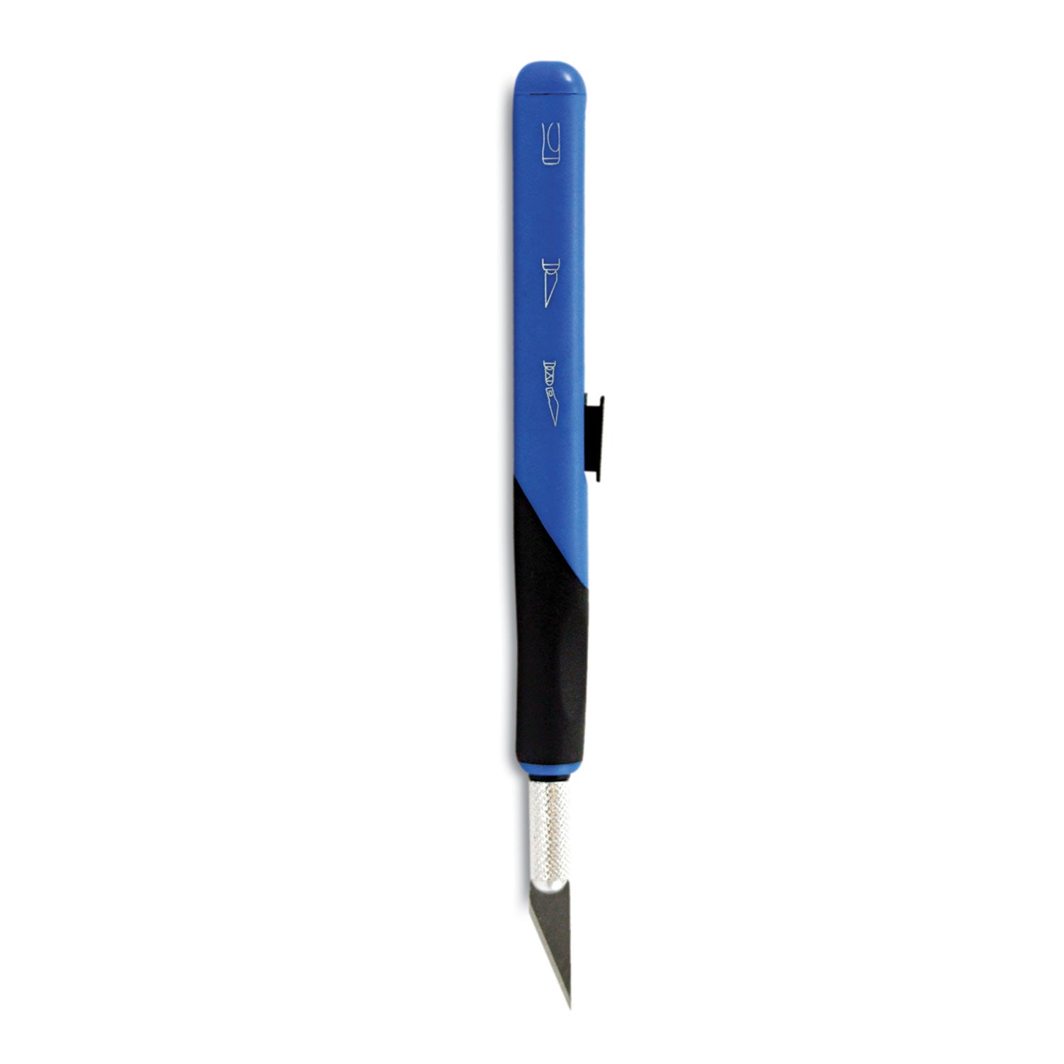 Retract-A-Blade Knife, #11 Blade, 5.25" Plastic Handle, Blue/Black - 