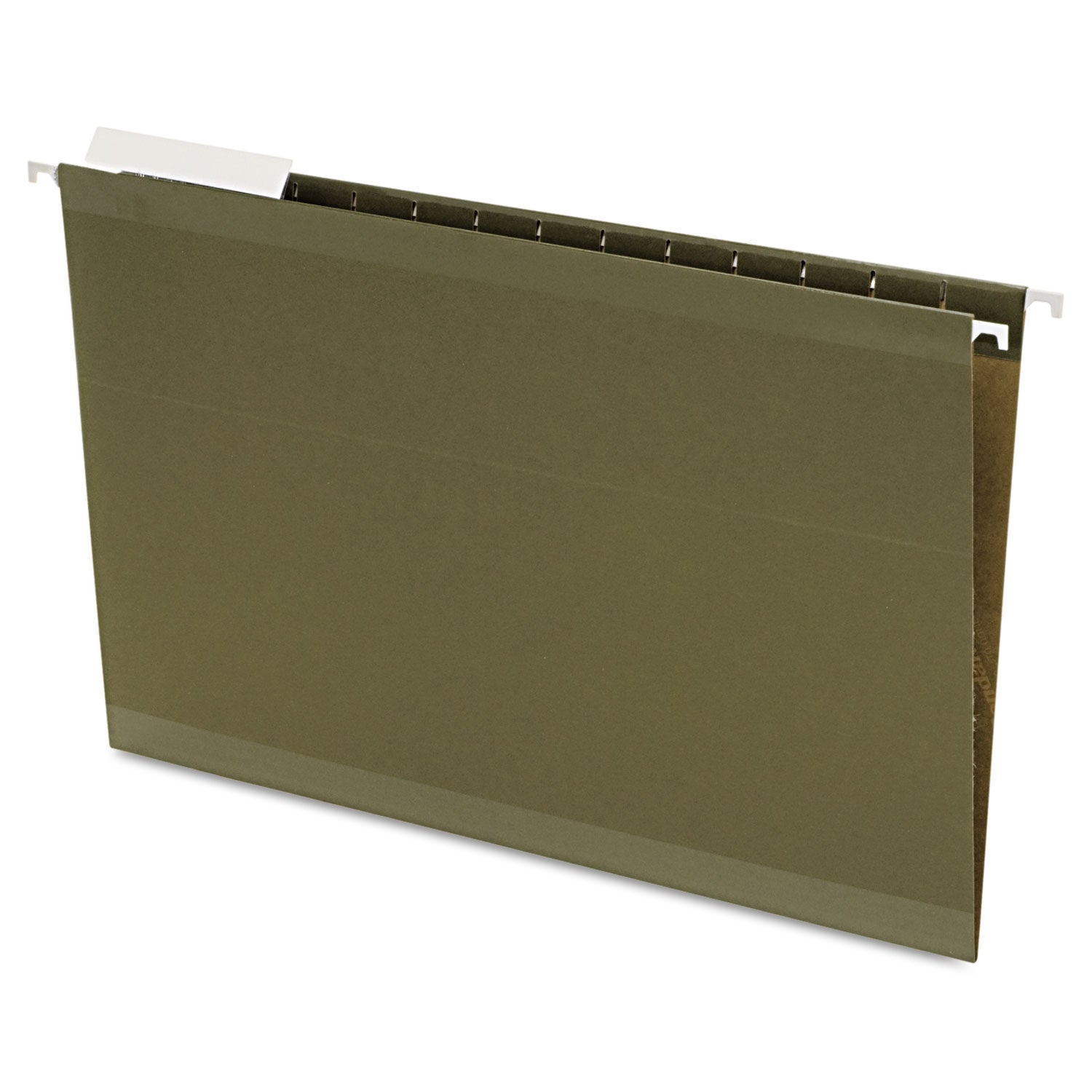 Reinforced Hanging File Folders, Legal Size, Straight Tabs, Standard Green, 25/Box - 