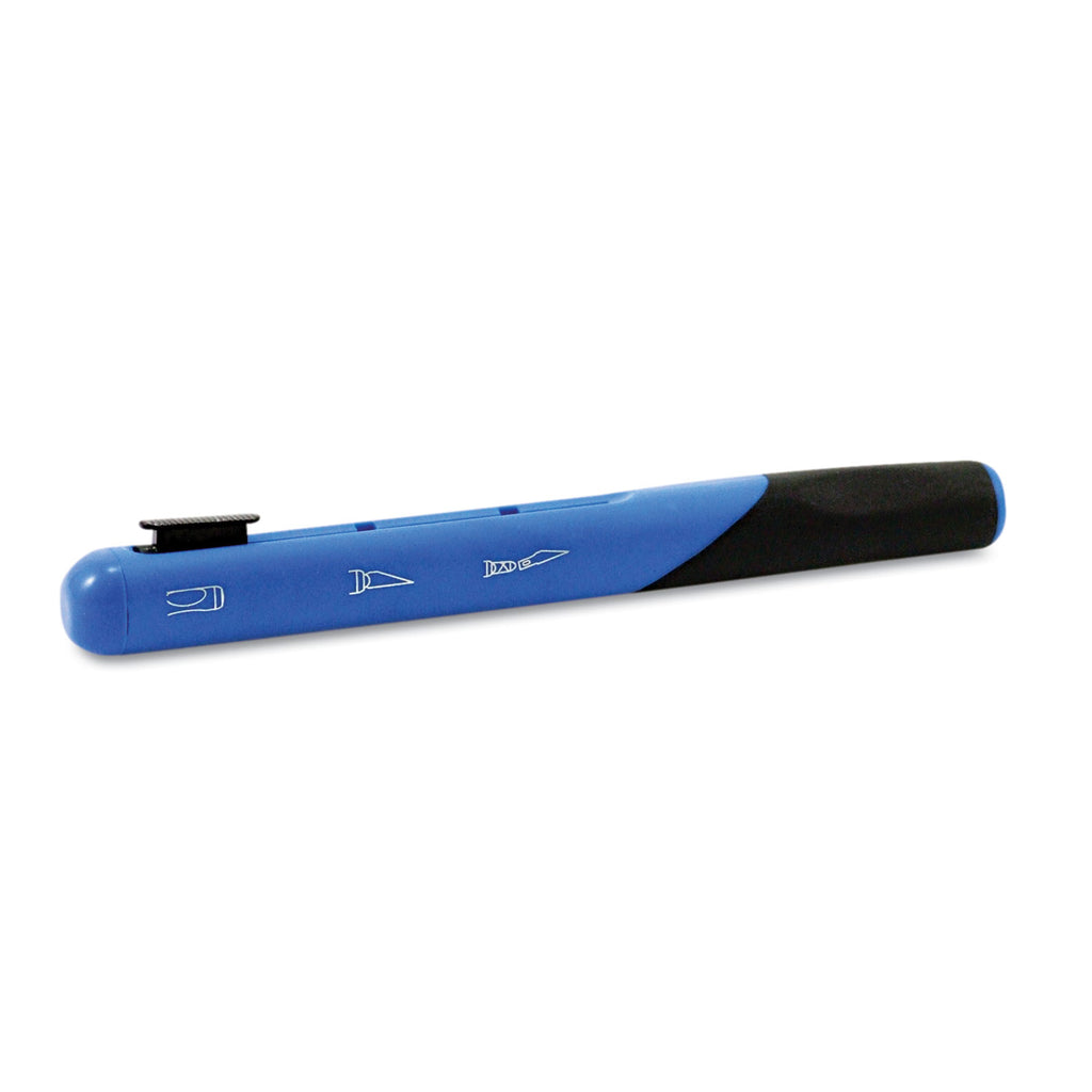 Retract-A-Blade Knife, #11 Blade, 5.25" Plastic Handle, Blue/Black - 