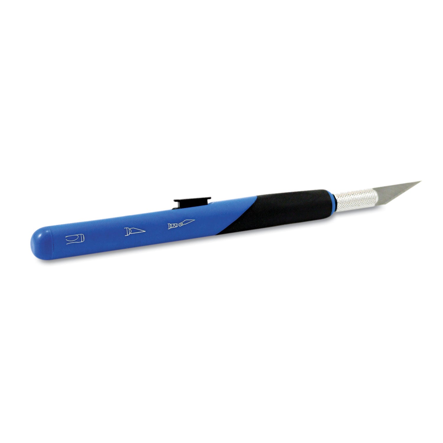 Retract-A-Blade Knife, #11 Blade, 5.25" Plastic Handle, Blue/Black - 