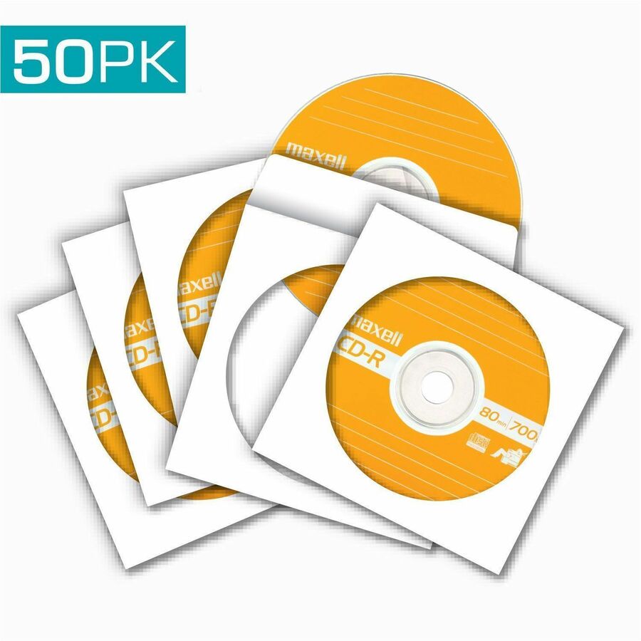 Maxell White CD / DVD Sleeves - Sleeve - Slide Insert - White