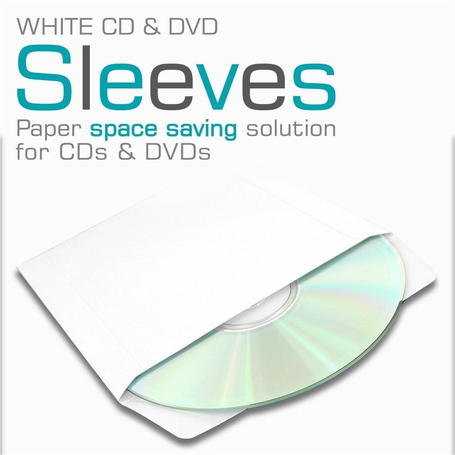 Maxell White CD / DVD Sleeves - Sleeve - Slide Insert - White
