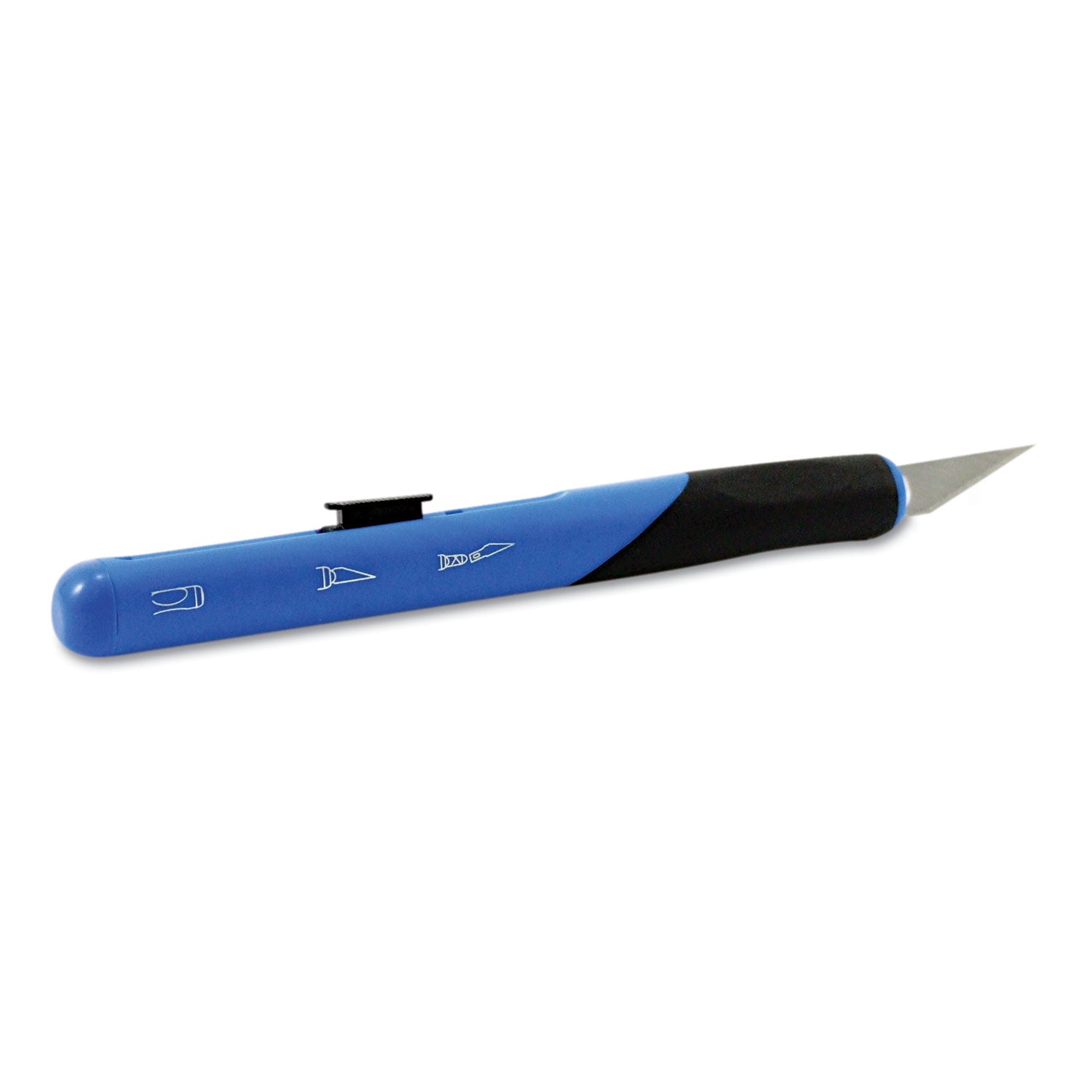 Retract-A-Blade Knife, #11 Blade, 5.25" Plastic Handle, Blue/Black - 