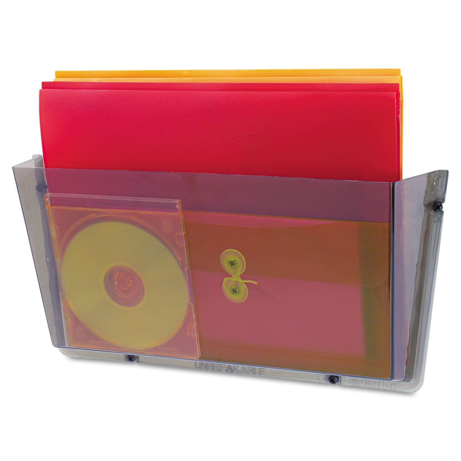 Unbreakable DocuPocket Wall File, Letter Size, 14.5" x 3" x 6.5", Smoke - 4