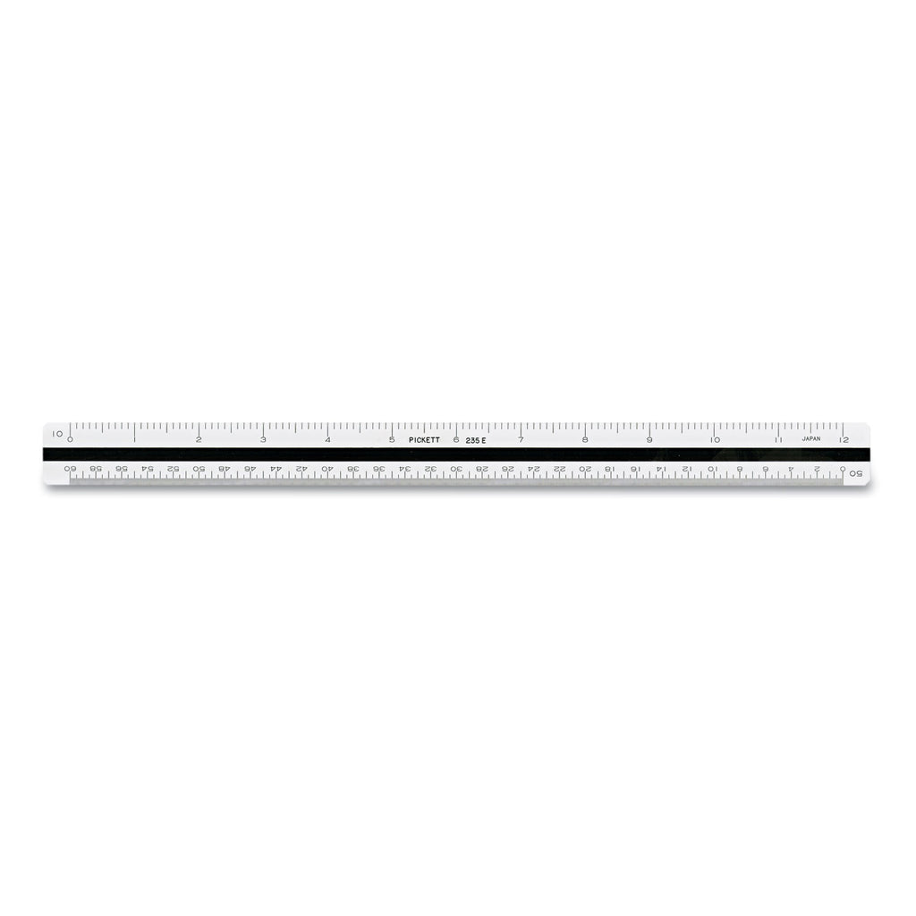 Triangular Scale, Plastic, 12" Long, Engineering, Color-Coded - 