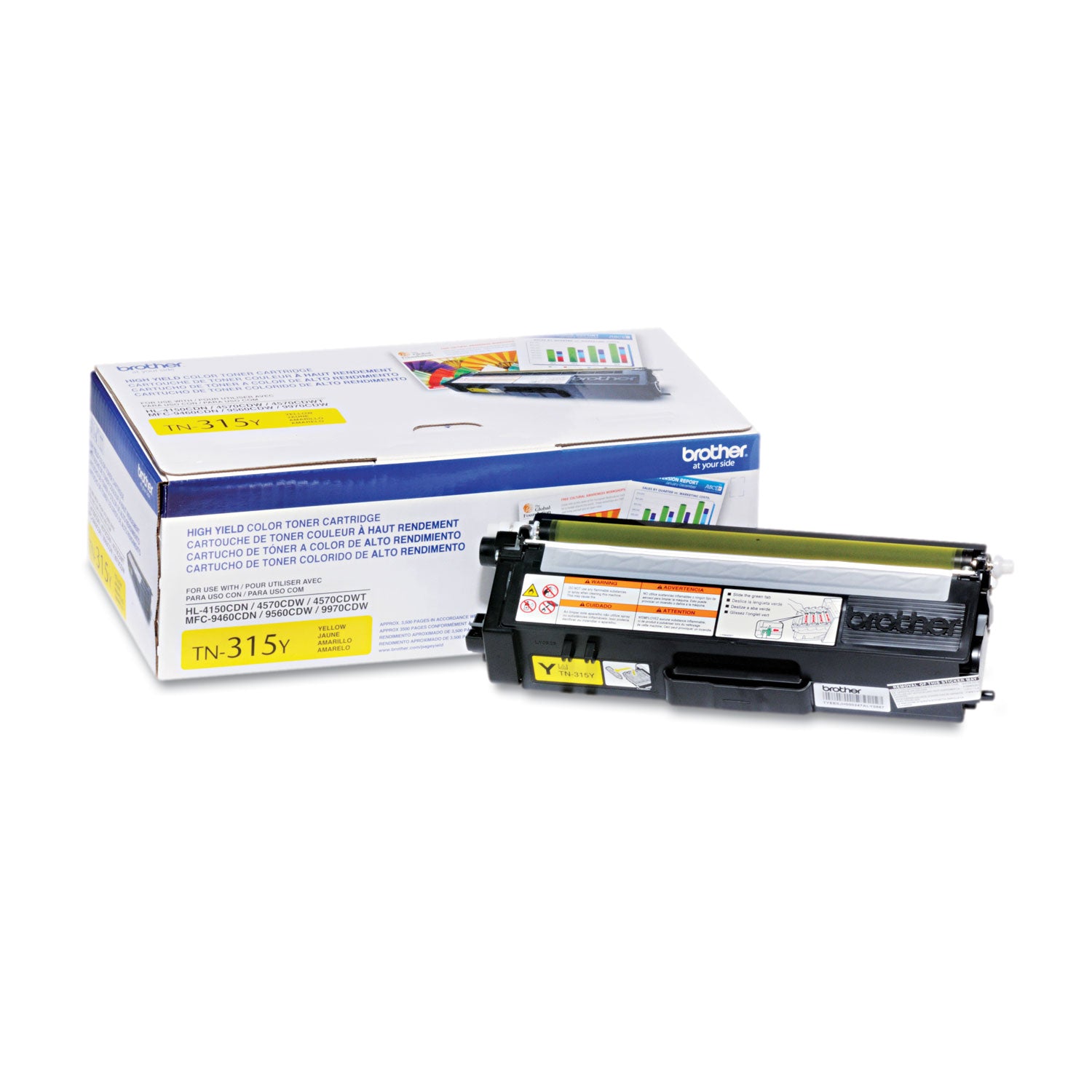 TN315Y High-Yield Toner, 3,500 Page-Yield, Yellow - 