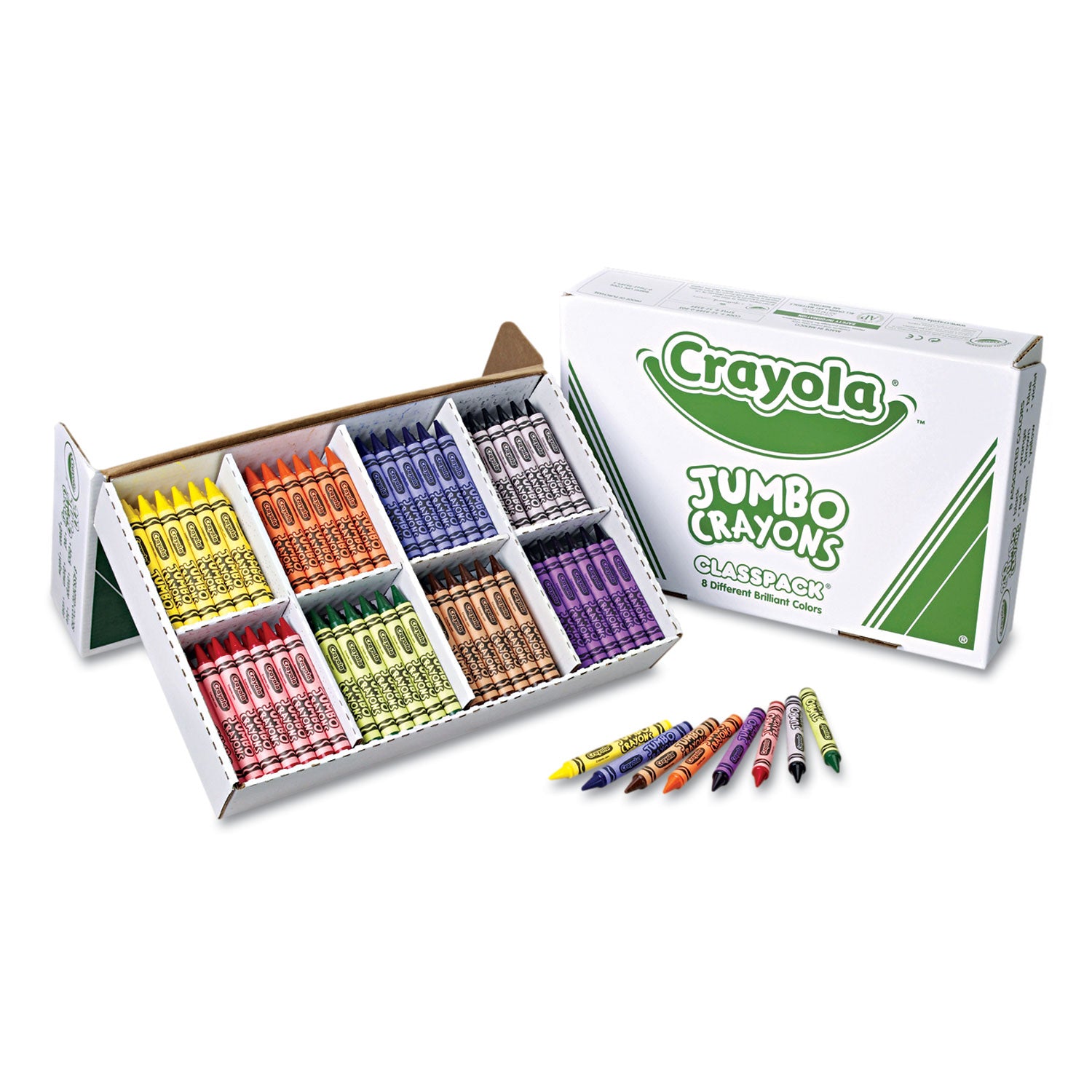 Jumbo Classpack Crayons, 25 Each of 8 Colors, 200/Set - 