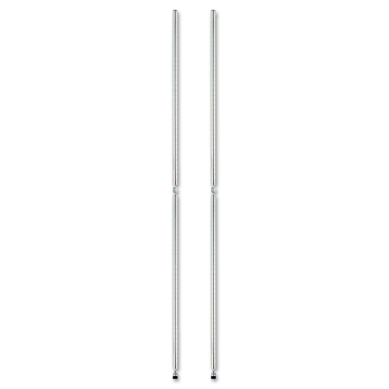 Stackable Posts For Wire Shelving, 36" High, Silver, 4/Pack