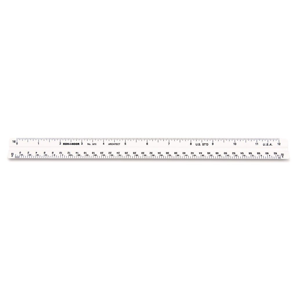 Triangular Scale, Plastic, 12" Long, Architectural, White