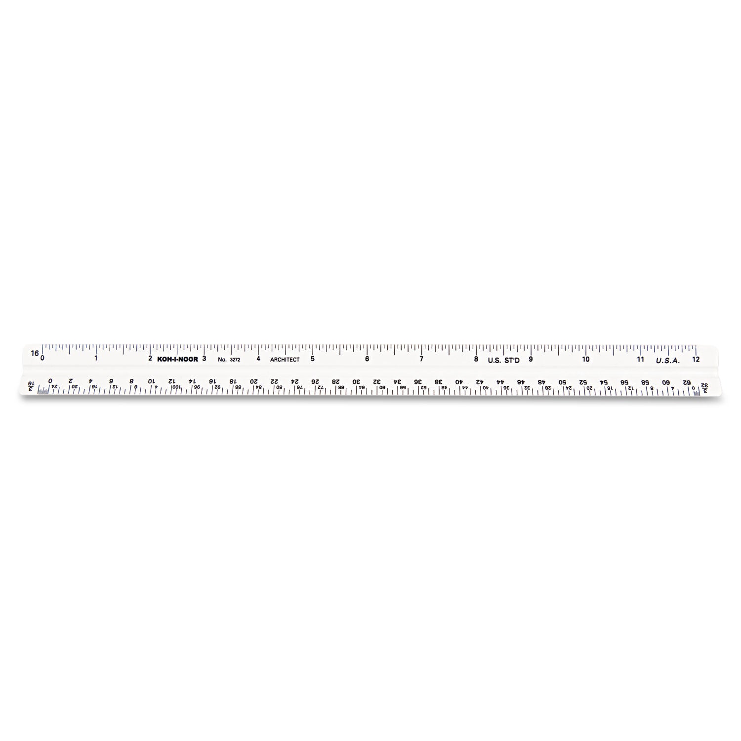 Triangular Scale, Plastic, 12" Long, Architectural, White - 