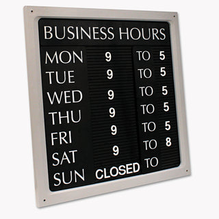 Message/Business Hours Sign, 15 x 20.5, Black/Red - 