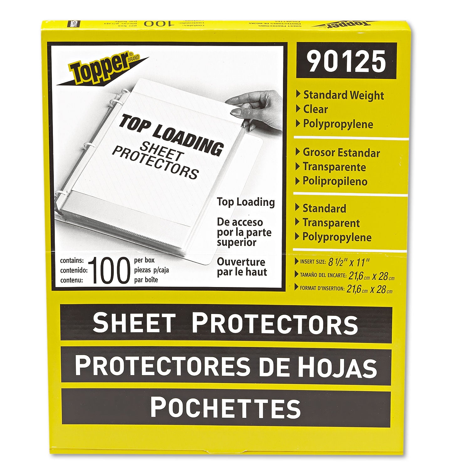 Top-Load Polypropylene Sheet Protectors, Standard, Letter, Clear, 2", 100/Box - 