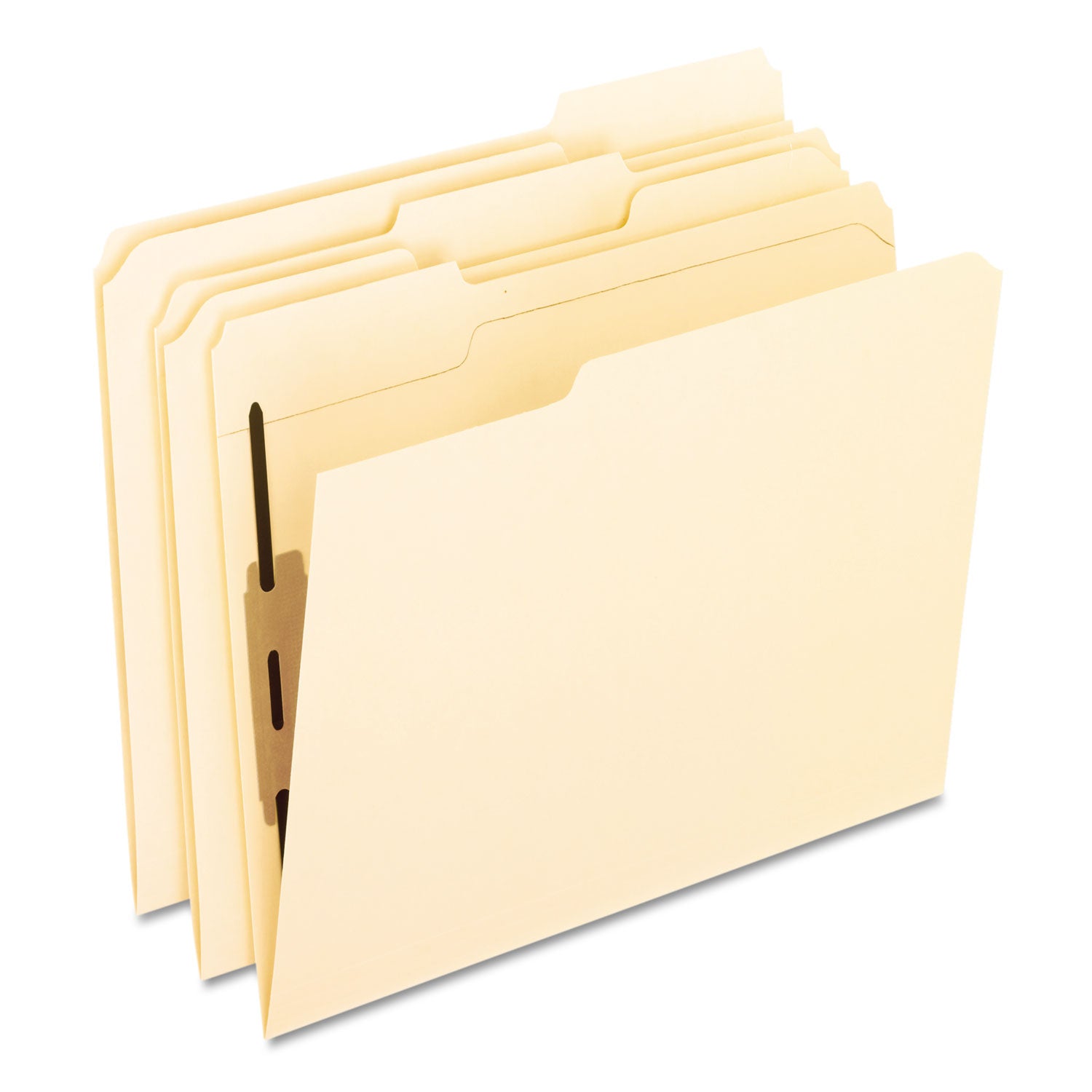 Manila Fastener Folders with Bonded Lesspace Fasteners, 1 Fastener, Letter Size, Manila Exterior, 50/Box - 