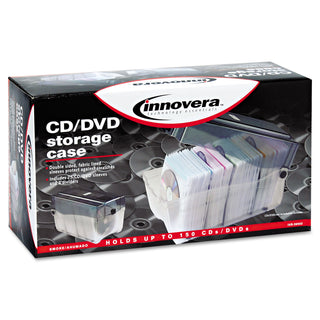 CD/DVD Storage Case, Holds 150 Discs, Clear/Smoke - 