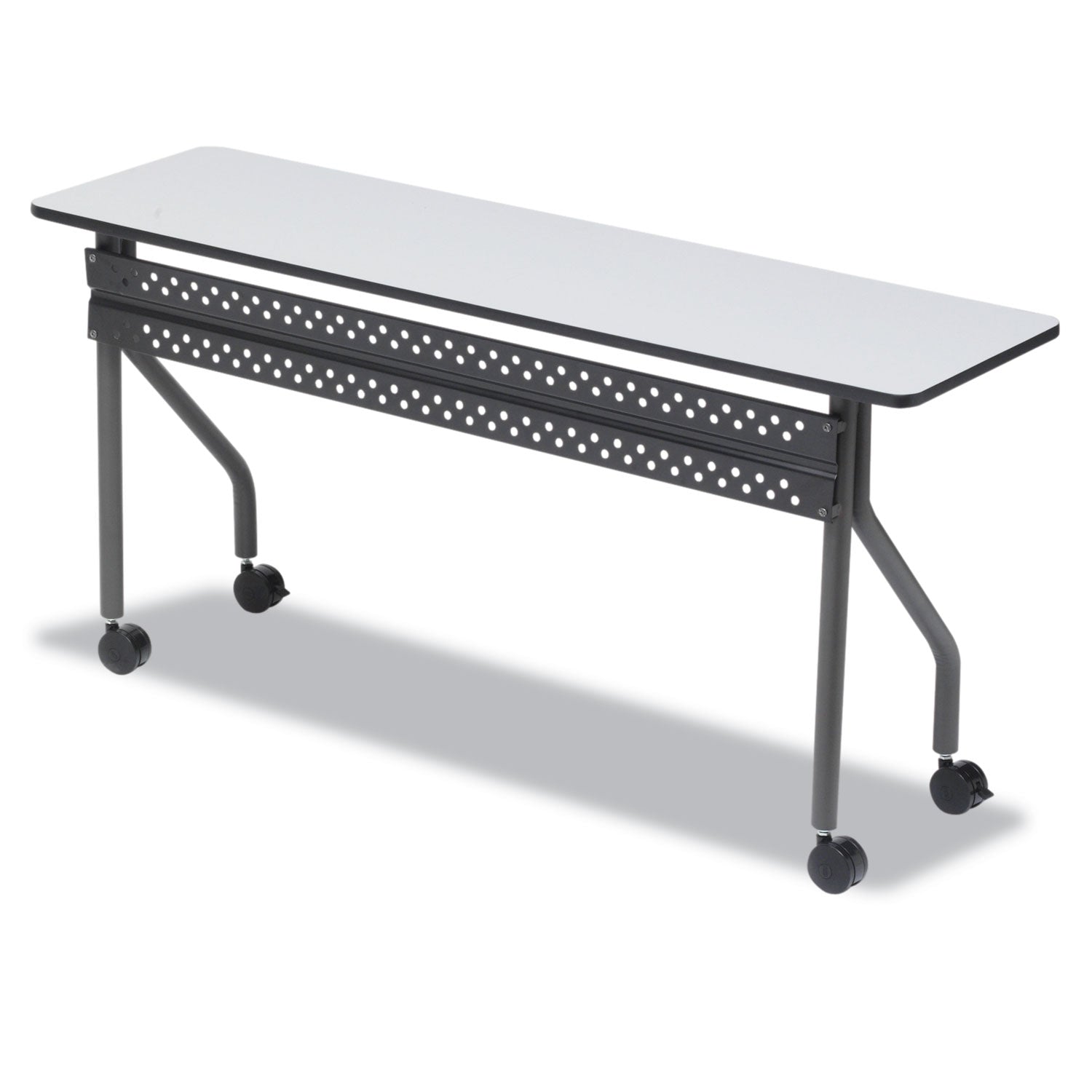 OfficeWorks Mobile Training Table, Rectangular, 72" x 18" x 29", Gray/Charcoal - 