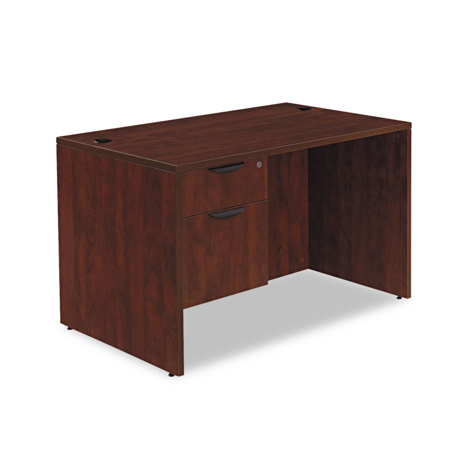 Alera Valencia Series Straight Front Desk Shell, 47.25" x 29.5" x 29.63", Mahogany - 