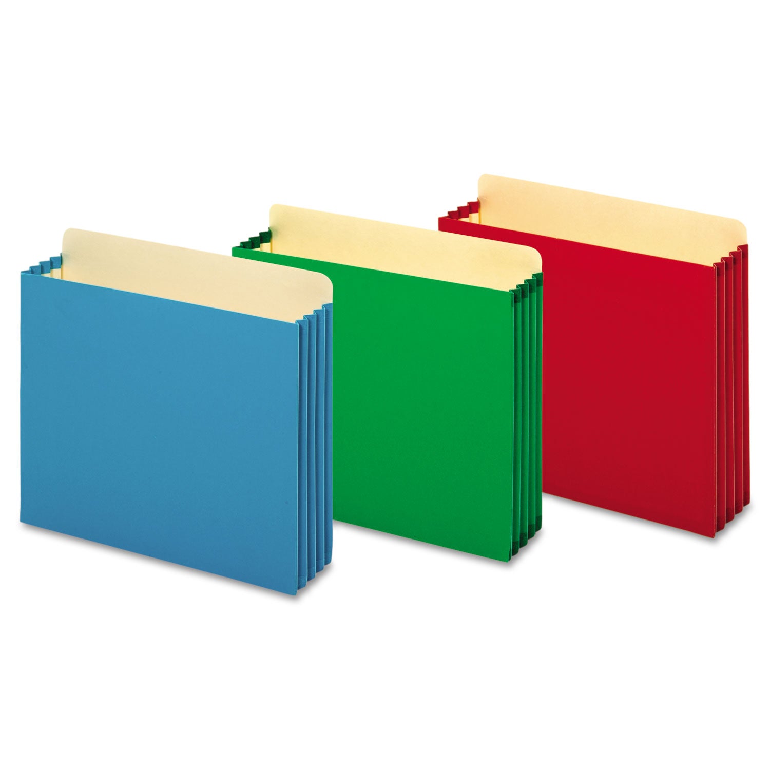 File Cabinet Pockets, 3.5" Expansion, Letter Size, Blue, 10/Box - 